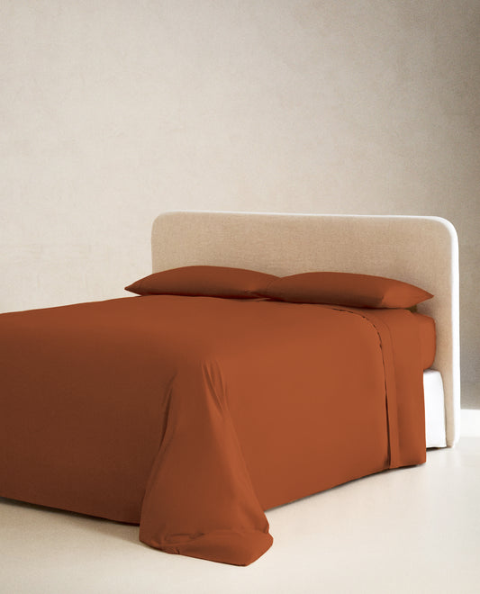 BURNT ORANGE | SOLID FLAT SHEET | 210TC
