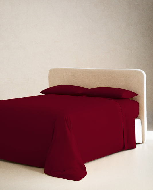 BURGUNDY | SOLID FLAT SHEET | 300TC