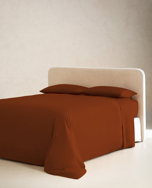 BURNT ORANGE | SOLID FLAT SHEET | 210TC