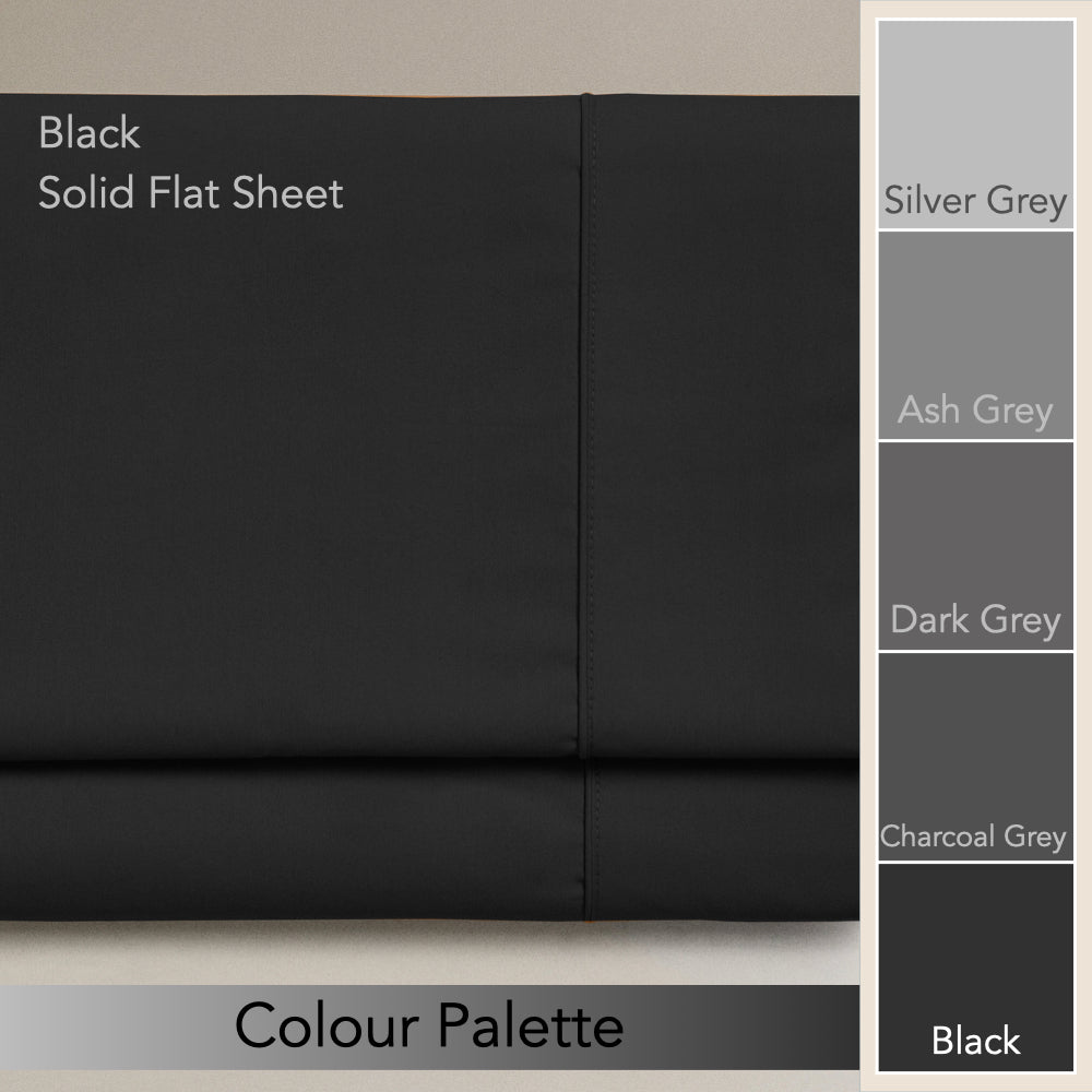 BLACK | SOLID FLAT SHEET | 210TC