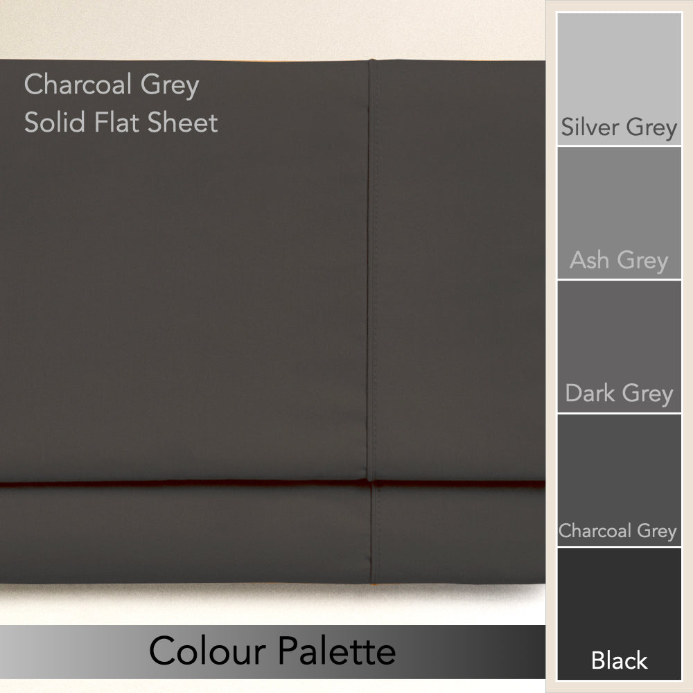 CHARCOAL GREY | SOLID FLAT SHEET | 210TC