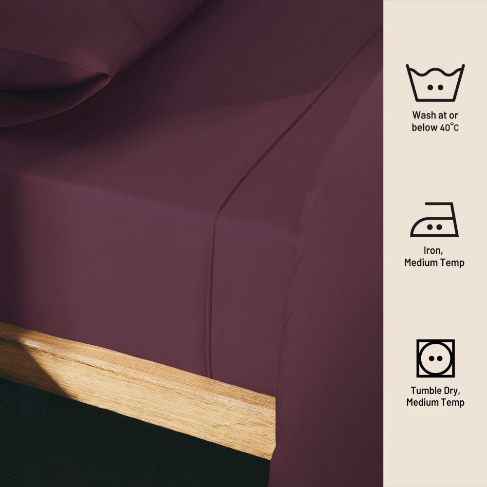 PLUM | SOLID FLAT SHEET | 210TC