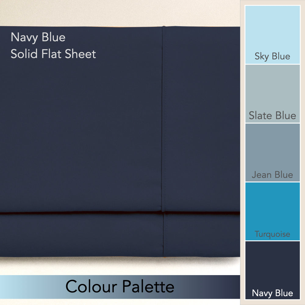 NAVY BLUE | SOLID FLAT SHEET | 210TC