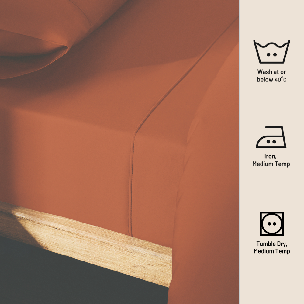 BURNT ORANGE | SOLID FLAT SHEET | 210TC