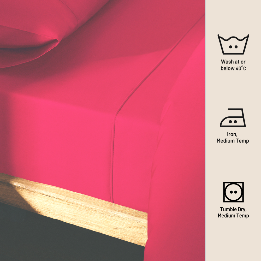 HOT PINK | SOLID FLAT SHEET | 210TC