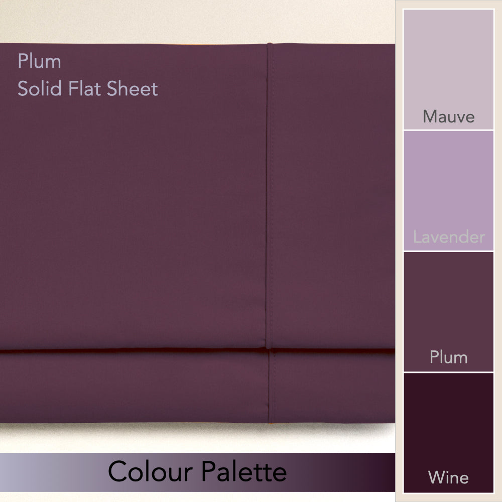 PLUM | SOLID FLAT SHEET | 210TC