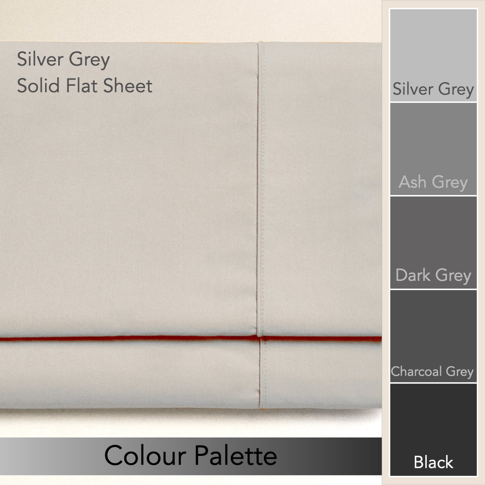 SILVER GREY | SOLID FLAT SHEET | 210TC
