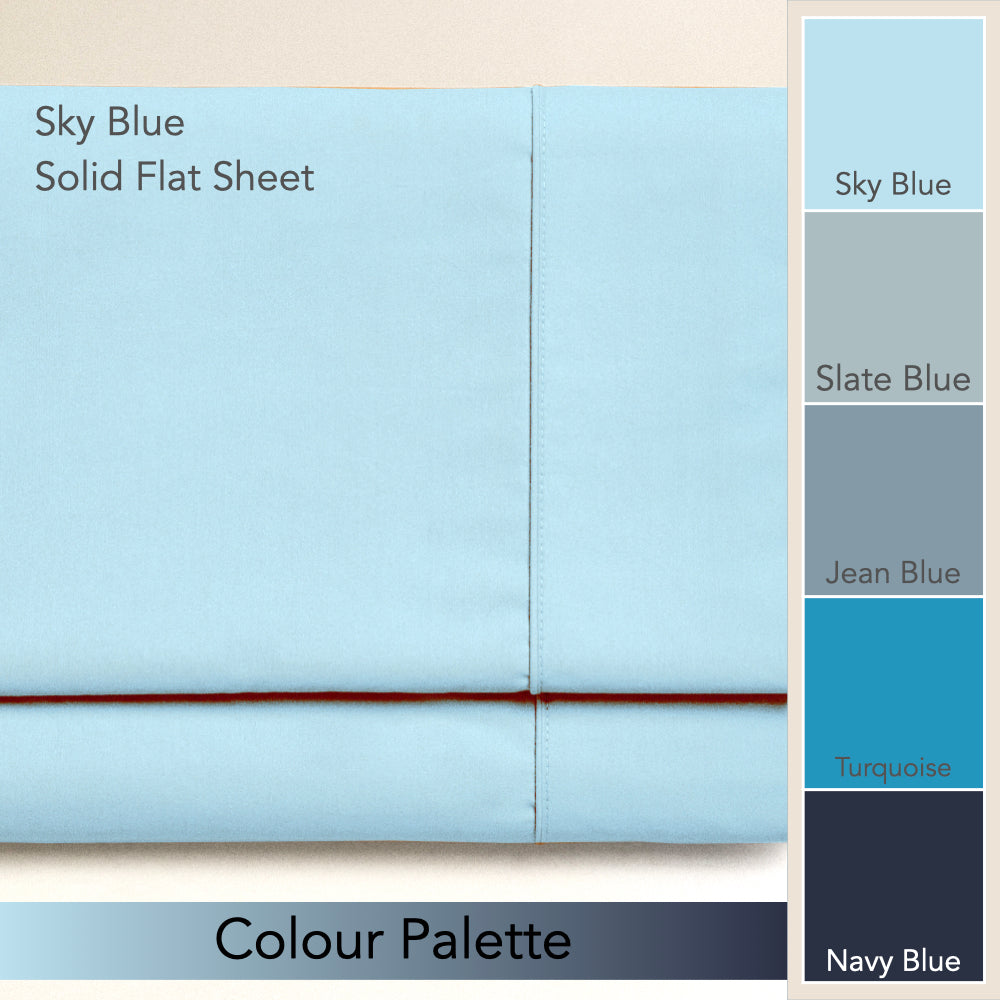 SKY BLUE | SOLID FLAT SHEET | 210TC