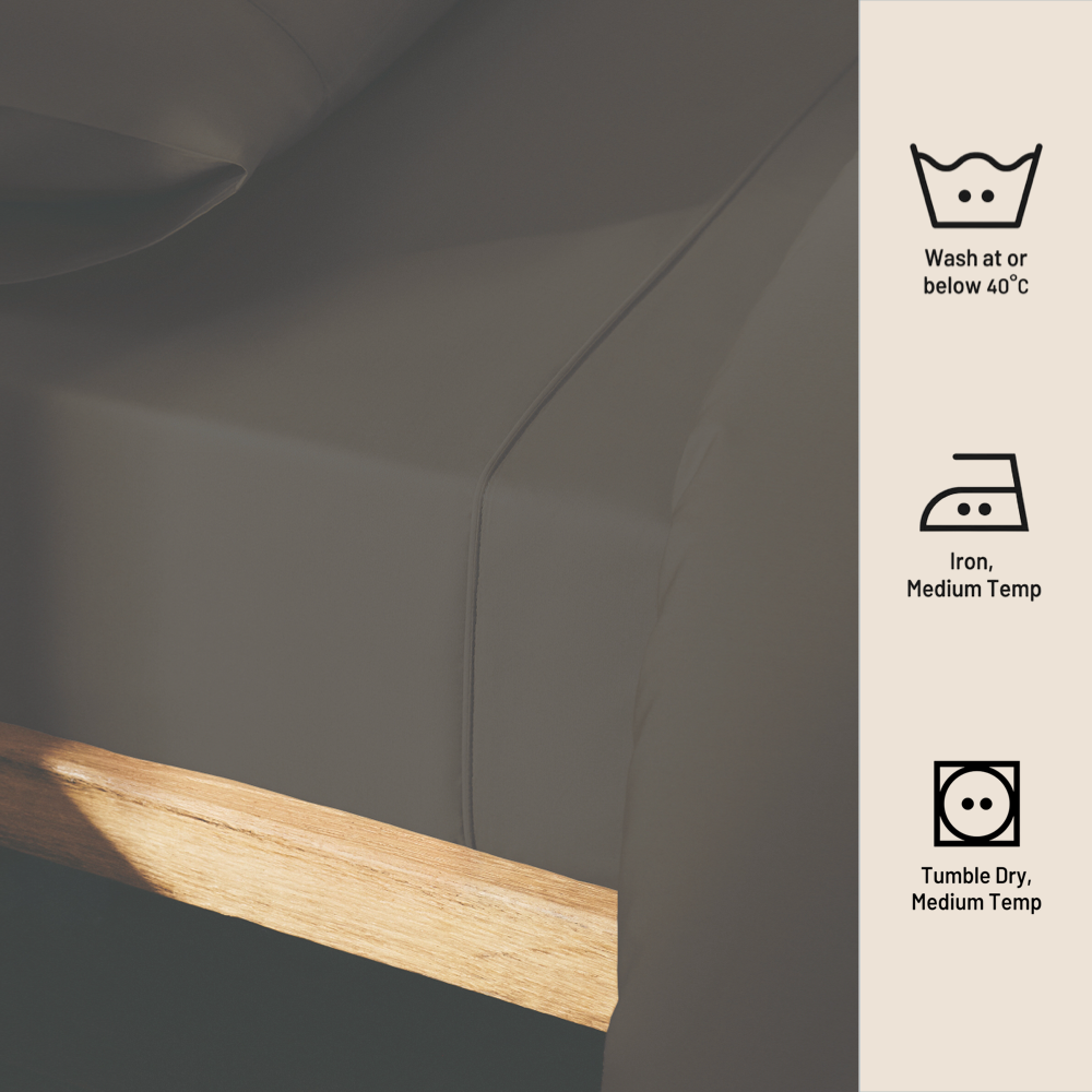 CHARCOAL GREY | SOLID FLAT SHEET | 210TC