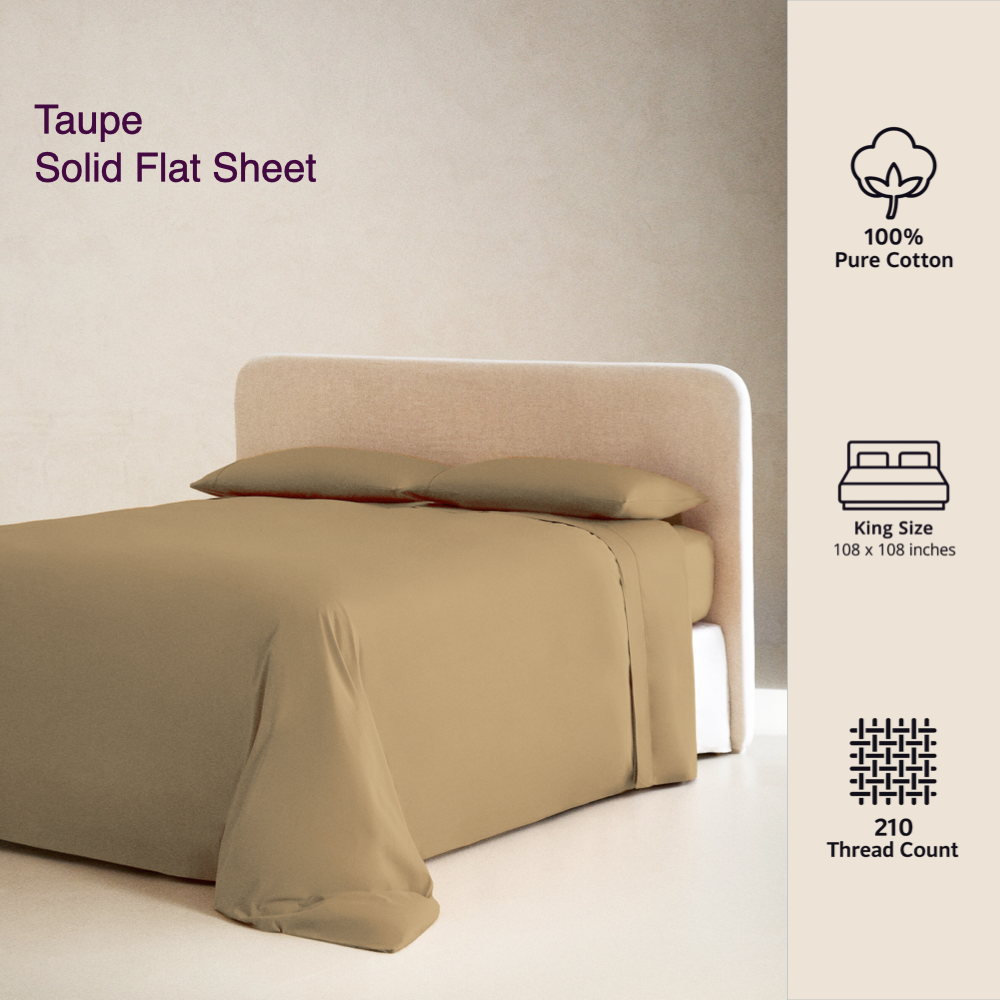 TAUPE | SOLID FLAT SHEET | 210TC