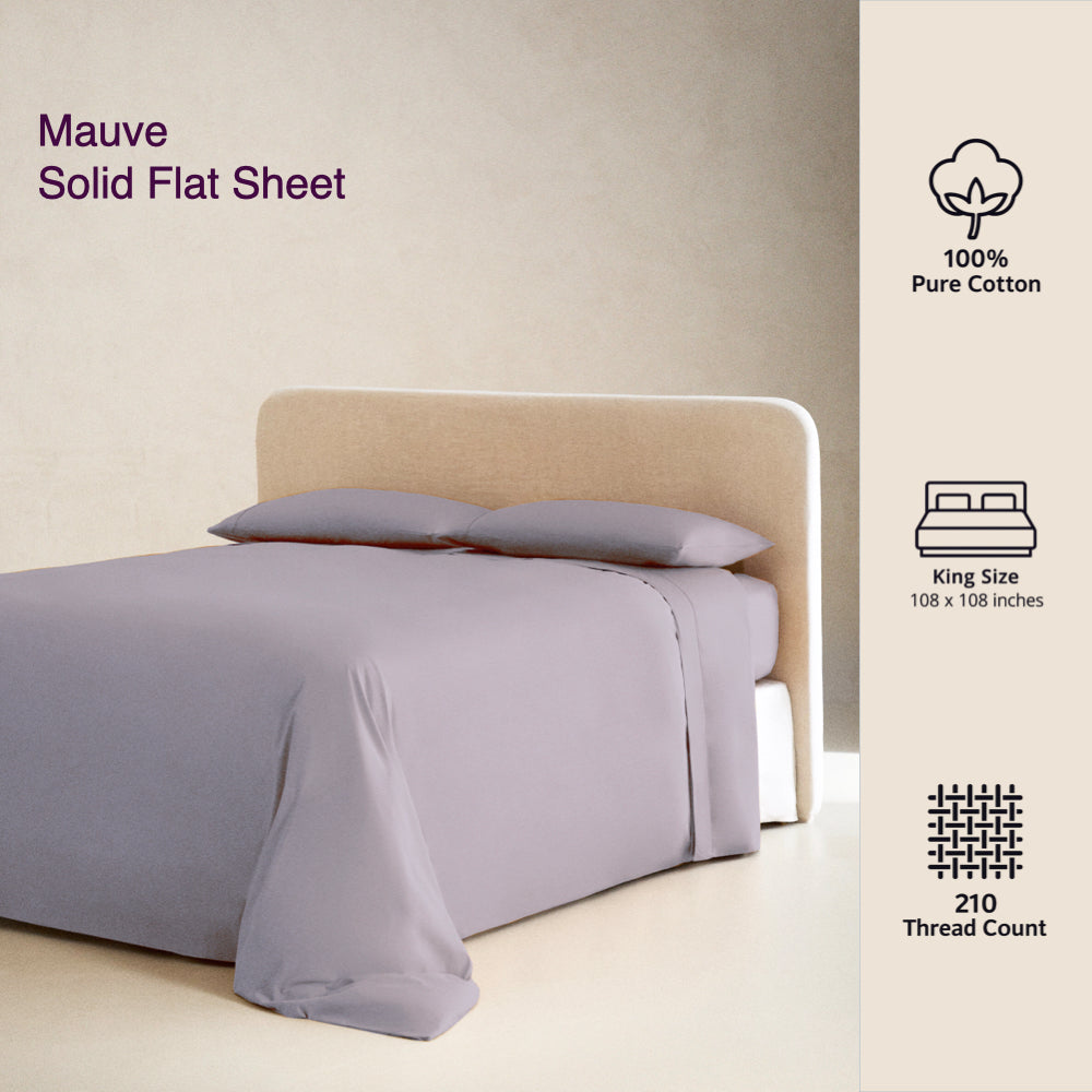 MAUVE | SOLID FLAT SHEET | 210TC