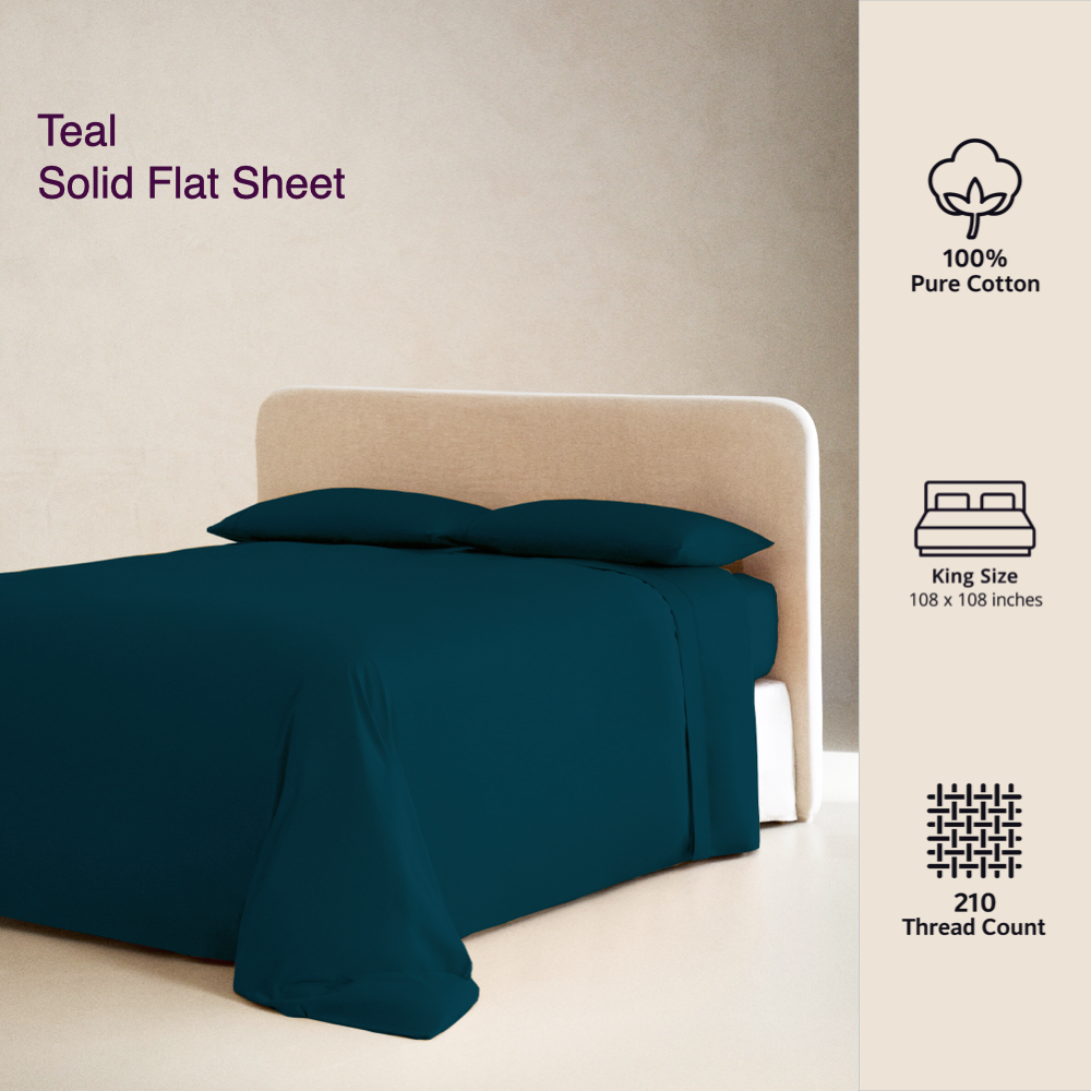 TEAL | SOLID FLAT SHEET | 210TC