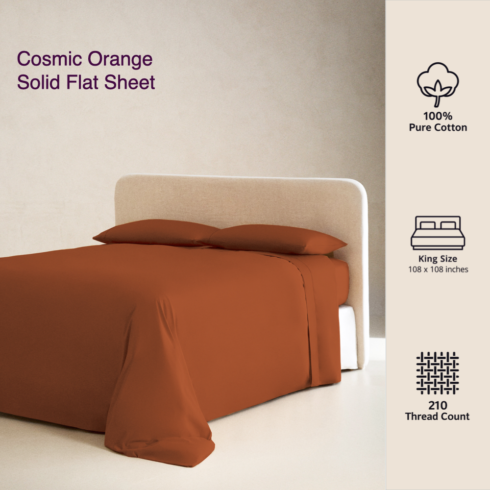 BURNT ORANGE | SOLID FLAT SHEET | 210TC