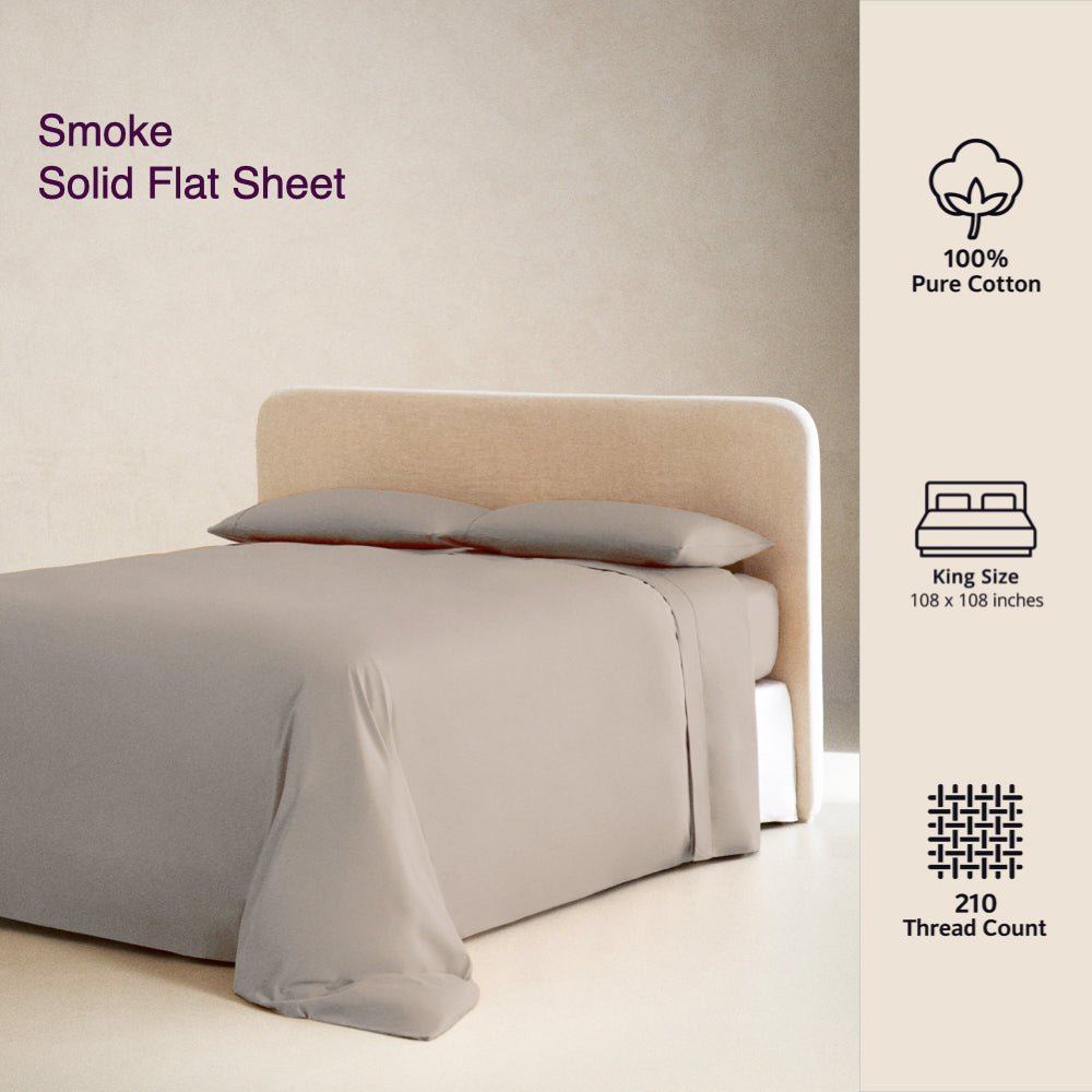 SMOKE | SOLID FLAT SHEET | 210TC