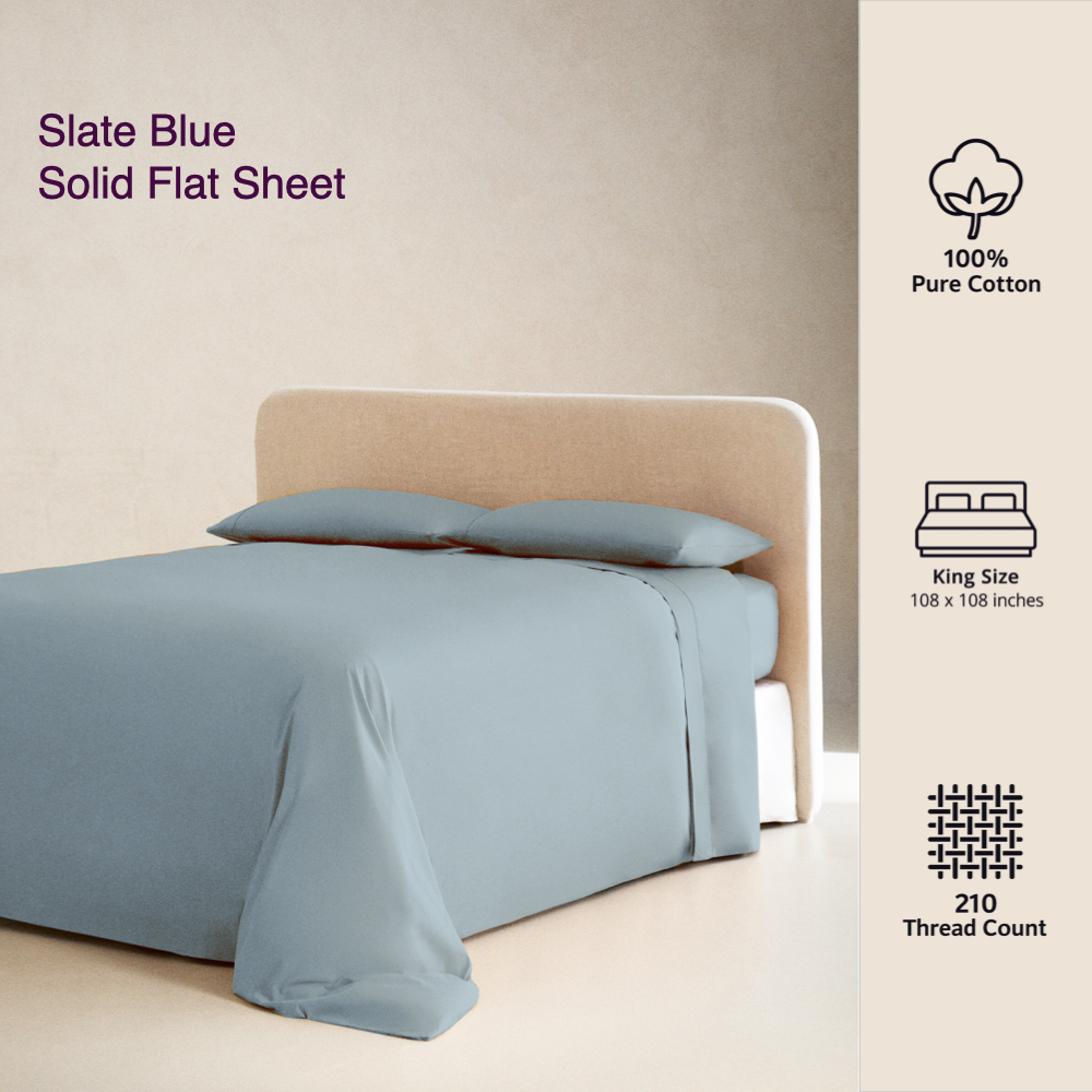 SLATE BLUE | SOLID FLAT SHEET | 210TC