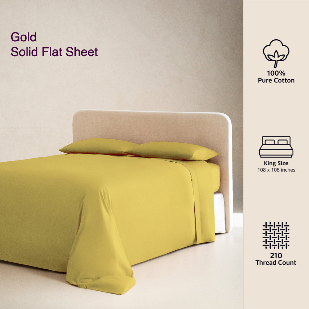 GOLD | SOLID FLAT SHEET | 210TC