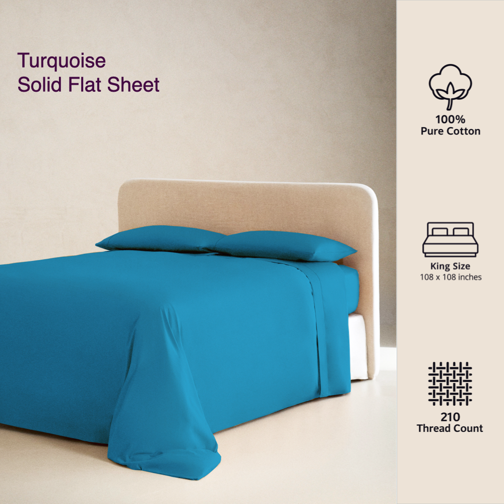 TURQUOISE | SOLID FLAT SHEET | 210TC