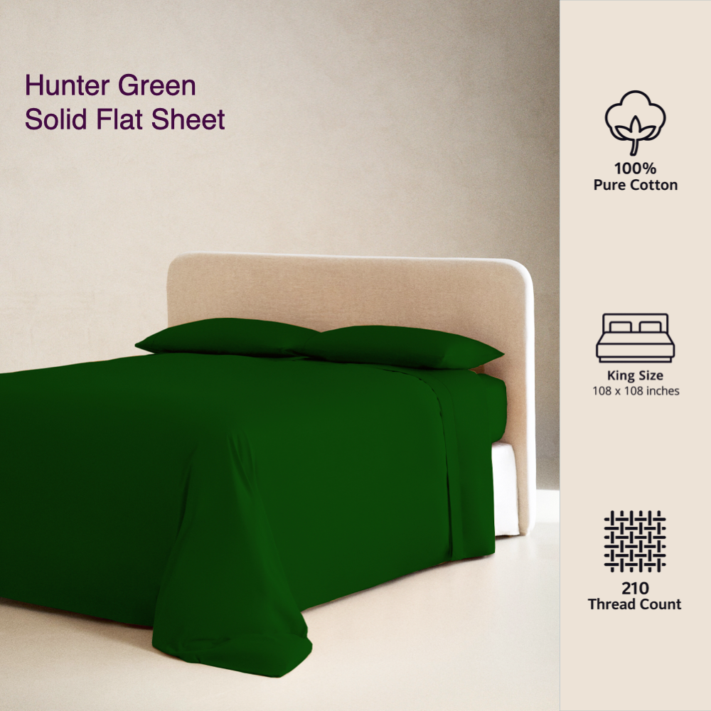 HUNTER GREEN | SOLID FLAT SHEET | 210TC
