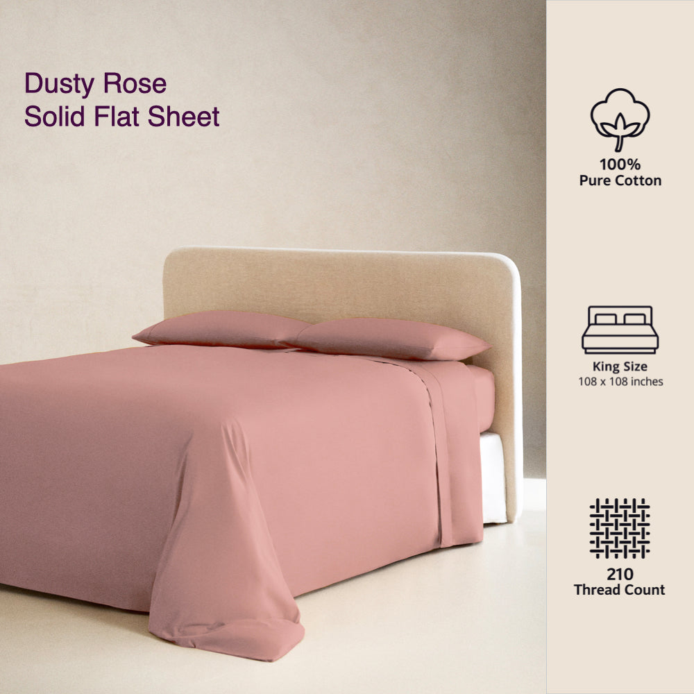 DUSTY ROSE | SOLID FLAT SHEET | 210TC