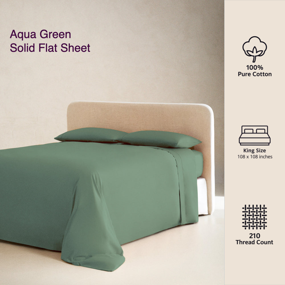 AQUA GREEN | SOLID FLAT SHEET | 210TC