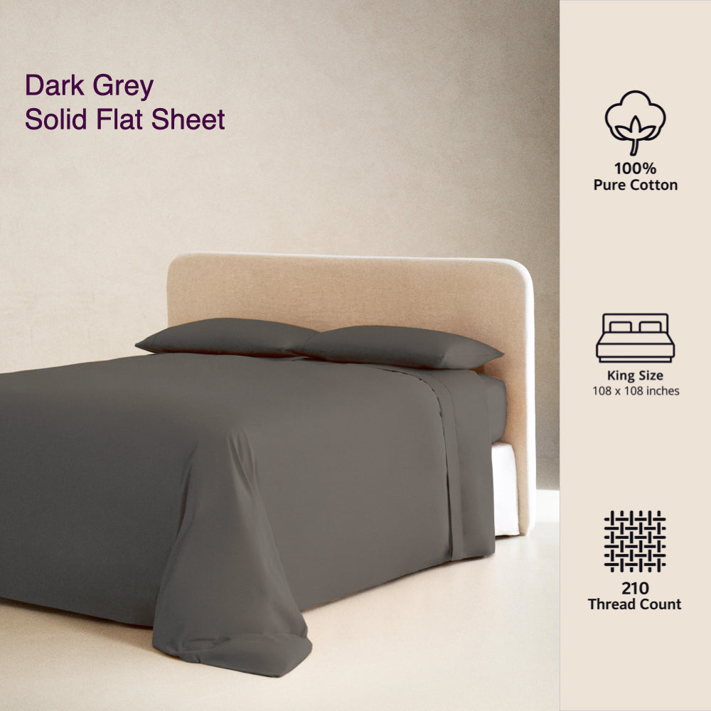 DARK GREY | SOLID FLAT SHEET | 210TC