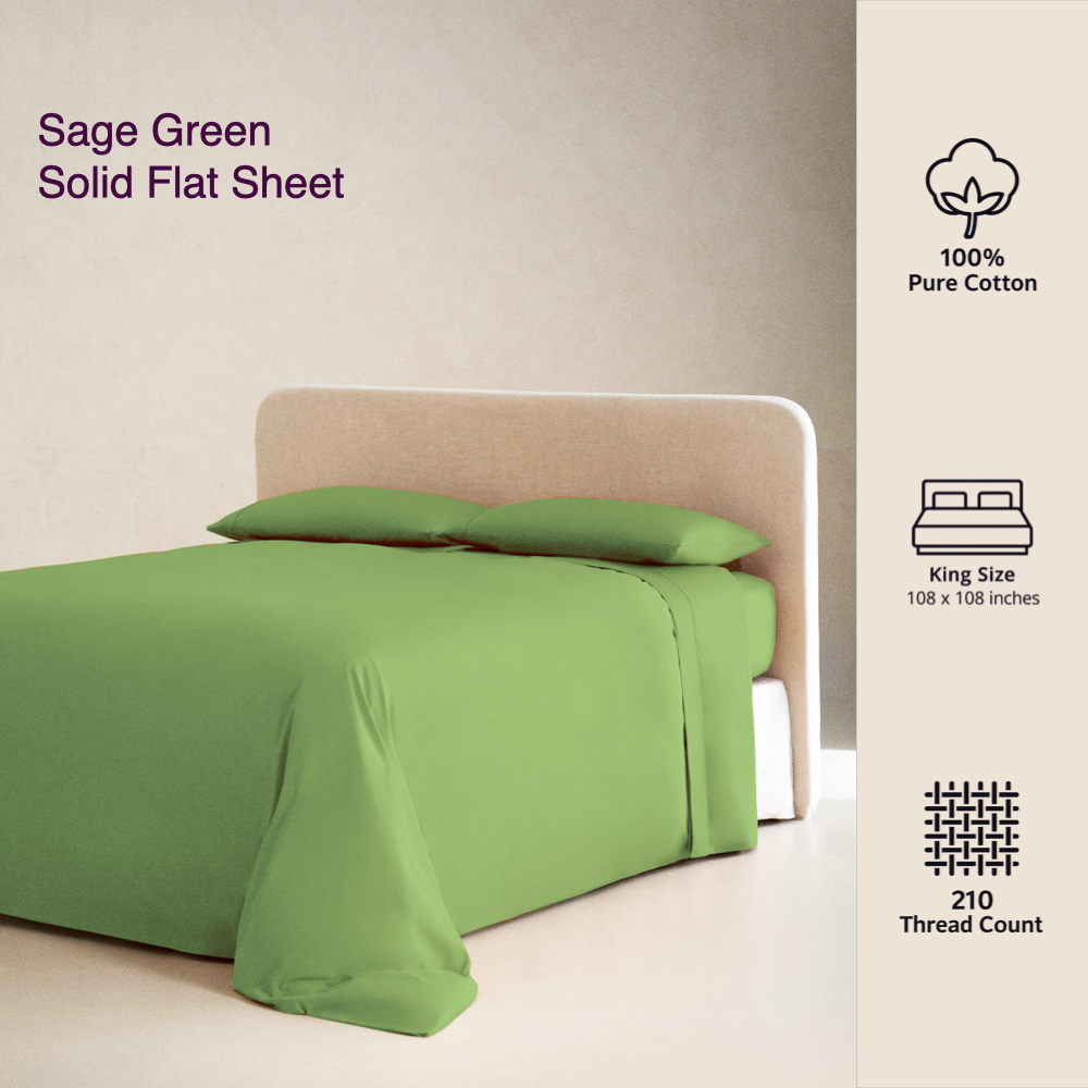 SAGE | SOLID FLAT SHEET | 210TC