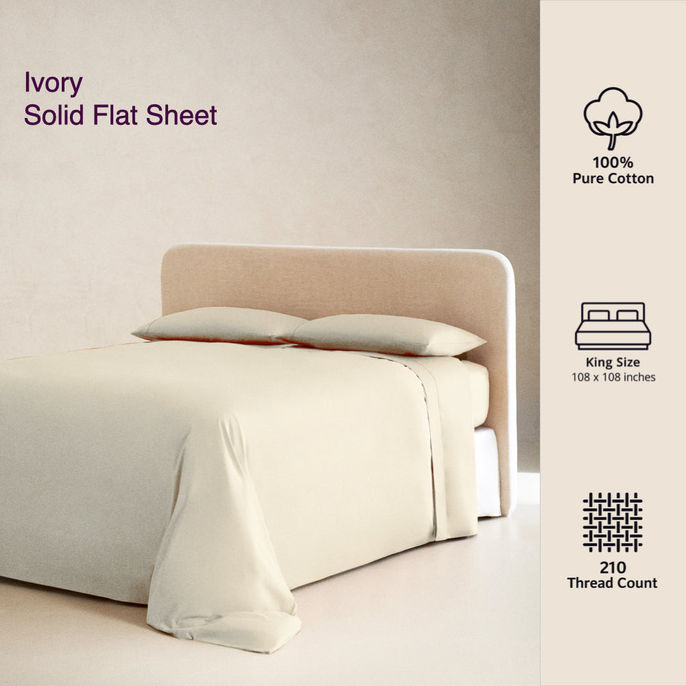 IVORY | SOLID FLAT SHEET | 210TC
